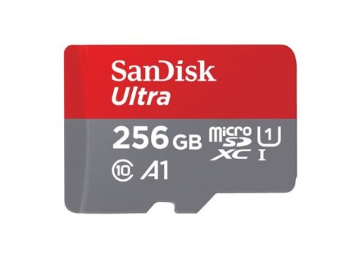 SanDisk - 256GB Ultra microSDXC A1 UHS-I/U1 Class 10 Memory Card with Adapter, Speed Up to 150MB/s (SDSQUAC-256G-GN6MA)-Front_Standard 