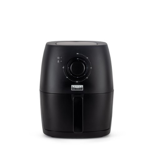 Bella Pro Series - 3.7-qt. 2 in 1 Knob Manual Air Fryer - Black-Front_Standard 