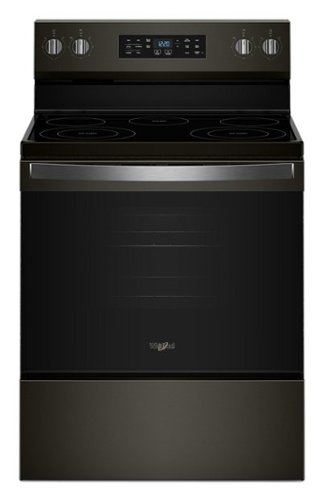 Whirlpool - 5.3 Cu. Ft. Freestanding Electric Range with Air Cooking Technology and Steam Clean - Black Stainless Steel-Front_Standard 