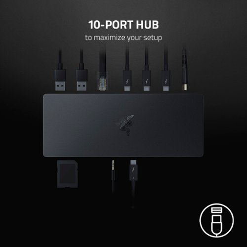 Razer Thunderbolt 4 Certified Dock with Chroma RGB Lighting and 10 Ports - Black GLOBAL SHIPPING