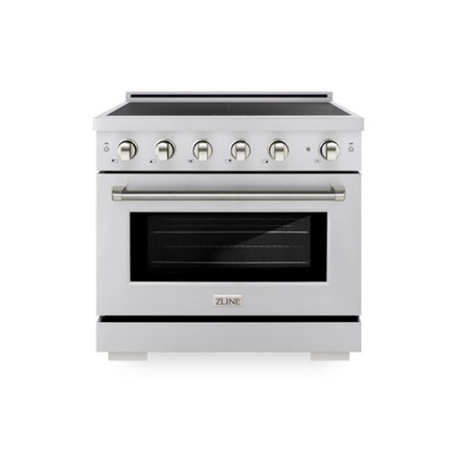 ZLINE - Autograph 36 in. 5.2 cu. ft. Paramount Freestanding Induction Range with 5 Burners and Polished Nickel Helix Handle - Stainless Steel