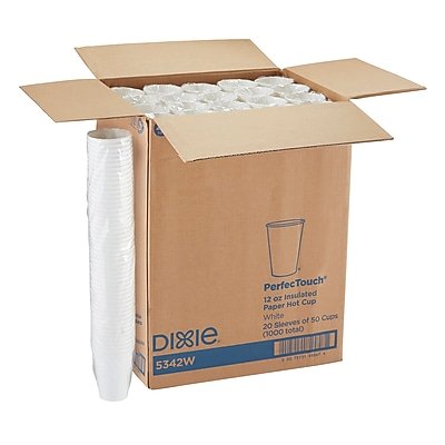 Dixie - PerfecTouch Insulated Paper Hot Cup, 12 oz., 1000/Carton - White