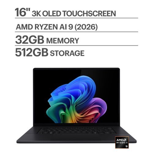 ASUS - ProArt P16 16" 3K OLED Touchscreen Laptop - AMD Ryzen AI 9 (2026) - 32GB RAM - 512GB SSD - Copilot+ PC - Nano Black