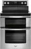 Front. Whirlpool - 6.7 Cu. Ft. Self-Cleaning Freestanding Double Oven Electric Convection Range - Stainless Steel.