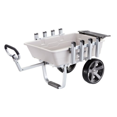 Gorilla Carts - 200 Pound Capacity Heavy Duty Poly Fish and Marine Utility Cart - Gray-Front_Standard 