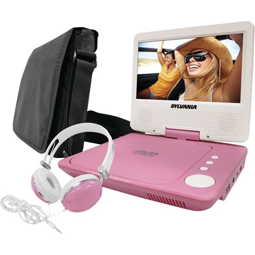 Sylvania - 7" Portable DVD Player - Pink-Front_Standard 
