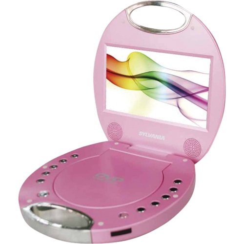 Sylvania - 7" Portable DVD Player - Pink-Front_Standard 