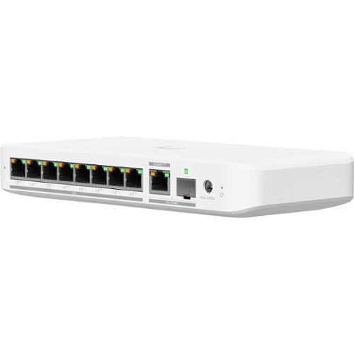 Ubiquiti - Flex 2.5G PoE 8-Port PoE++ Compliant Managed Network Switch USW-Flex-2.5G-8-PoE - White-Front_Standard 