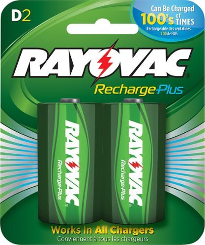  Rayovac - Recharge Plus Rechargeable D Batteries (2-Pack)