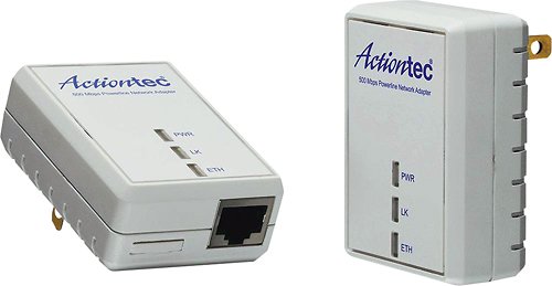  Actiontec - 500 Mbps Powerline Home Theater Network Adapter Kit - White