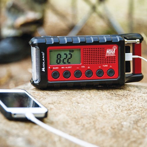 Midland E+READY Emergency Crank Weather Alert Radio - Black / Red BUY IN EUROPE