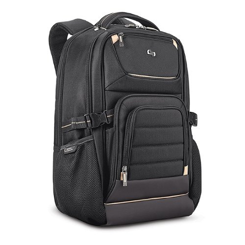 Solo New York Arc Pro Backpack for 17.3 Laptop - Black/Gold GLOBAL SHIPPING