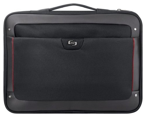  Solo New York - Sterling Slim Laptop Briefcase - Black/Red
