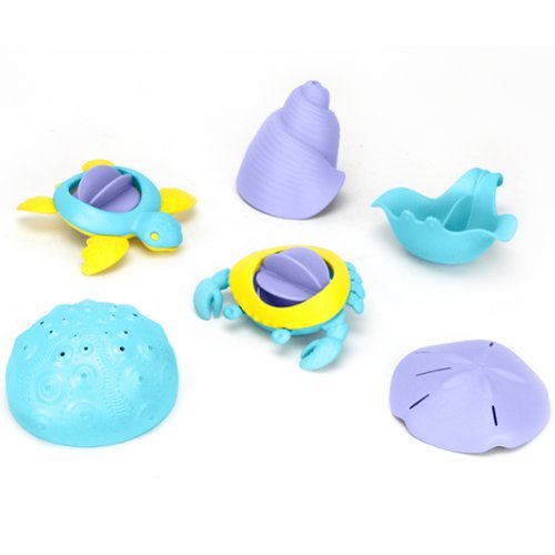 Green Toys - Green Toy: Sea Life Set, 6 Piece Bath Set, Recycled Plastic, Multicolor, Kids