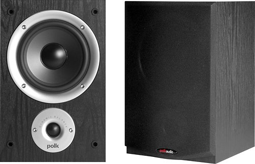  Polk Audio - 5-1/4&quot; 2-Way Bookshelf Speakers (Pair) - Black Ash Vinyl