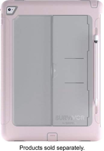 Griffin - Survivor Slim Protective Case for 12.9" iPad Pro - Gray, Pink-Front_Standard 