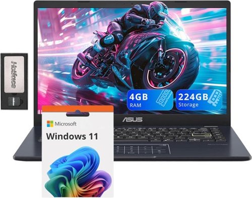 ASUS - 14" FHD Laptop, Intel Pentium N6000,4GB RAM,64GB eMMC,Intel UHD Graphics,Win 11 + 128GB Docking Station - Star Black-Front_Standard 
