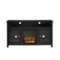 58" Tall Glass Two Door Soundbar Storage Fireplace TV Stand for Most TVs Up to 65"-Front_Standard