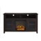 Walker Edison - Tall Glass Two Door Soundbar Storage Fireplace TV Stand for Most TVs Up to 65" - Espresso-Front_Standard 