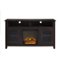 Walker Edison - 58" Tall Glass Two Door Soundbar Storage Fireplace TV Stand for Most TVs Up to 65" - Espresso-Front_Standard