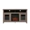 58" Tall Glass Two Door Soundbar Storage Fireplace TV Stand for Most TVs Up to 65"-Front_Standard