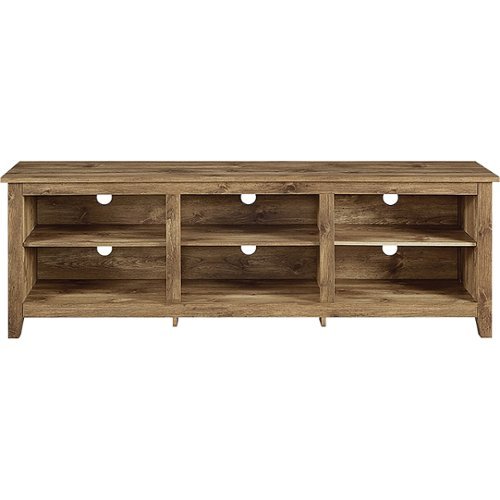  Walker Edison - Modern 70&quot; Open 6 Cubby Storage TV Stand for TVs up to 80&quot; - Barnwood