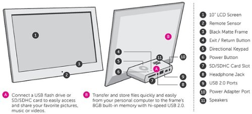 Aluratek 10.1 LCD Digital Photo Frame - Black SHOP ONLINE