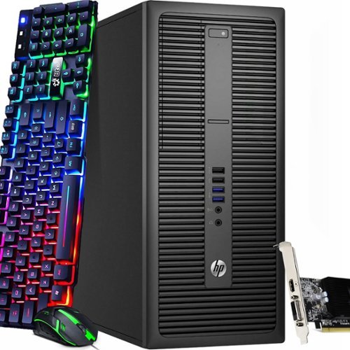 HP - Refurbished Excellent - G1 Tower Gaming Desktop PC | Intel i5-4th 3.2GHz | 8GB DDR3 RAM | 128GB + 1TB HDD | NVIDIA GT 1030 | Wi-Fi | Win11 - Black-Front_Standard 