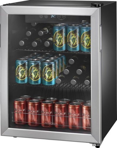  Insignia™ - 78-Can Beverage Cooler - Stainless steel/Silver