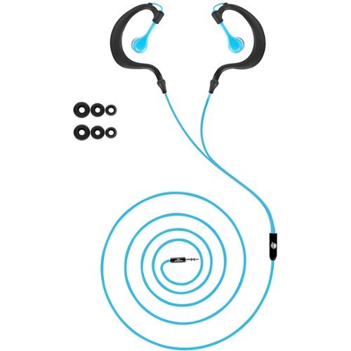  GOgroove - AudiOHM H2O In-Ear Over-The-Ear Mount Headphones - Aqua Blue