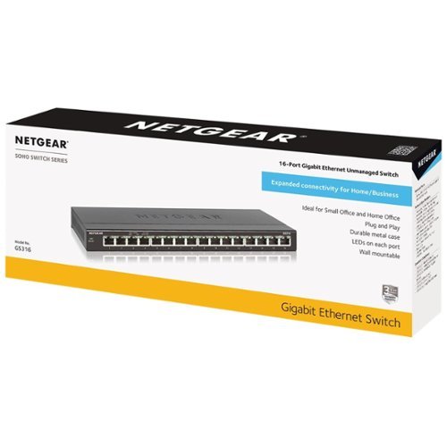 NETGEAR 16-Port 10/100/1000 Mbps Gigabit Unmanaged Switch - Black GLOBAL SHIPPING