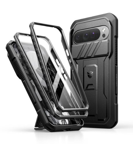 dexnor - Case for Google Pixel 9 Pro XL with Camera Cover & Built-in Screen Protector,Full-Body Cases - Black-Front_Standard 