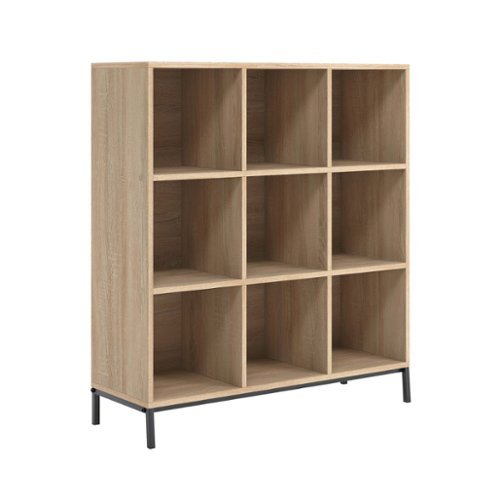 Sauder - North Avenue Organize  3 Shelf-9 Cubby  Bookshelf - Charter Oak Finish