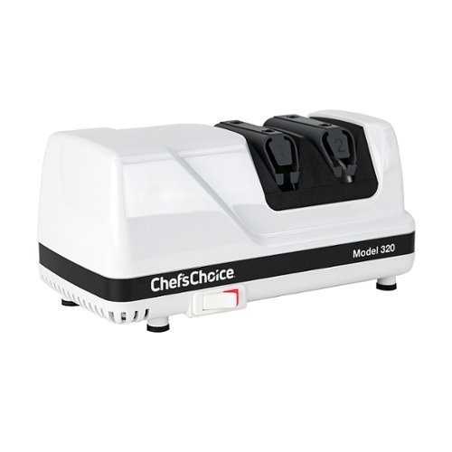 Chef'sChoice - Model 320 FlexHone Professional Compact Electric Knife Sharpener with Diamond Abrasives & Precision Angle Control - White