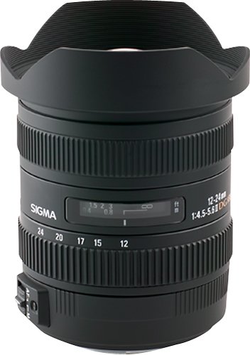 Sigma - 12-24mm f/4.5-5.6 DG HSM II Ultra-Wide Zoom Lens for Select Nikon FX/DX DSLR Cameras - Black-Front_Standard 