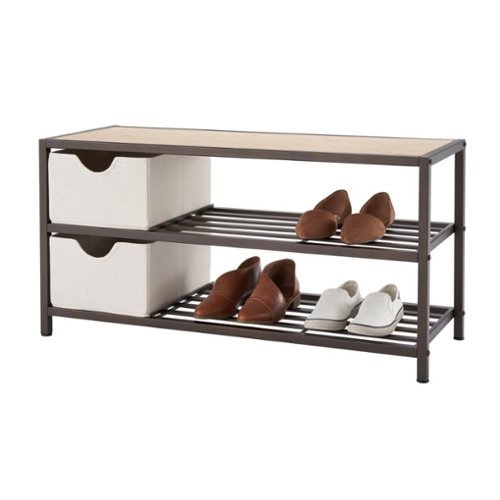 TRINITY | 3-Tier Shoe Bench w/ Baskets | Bronze Anthracite® - Bronze Anthracite®