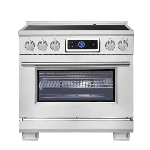Front. Forno Appliances - Maximus 5.36 Cu. Ft. Freestanding Electric Induction Range with Air Fryer - Stainless Steel.