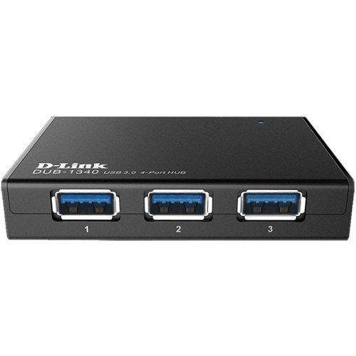  D-Link - DUB 4-Port USB 3.0 Hub - Black