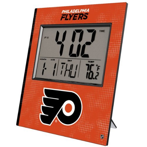 Keyscaper - Philadelphia Flyers Cross Hatch Digital Desk Clock - Multicolor-Front_Standard 