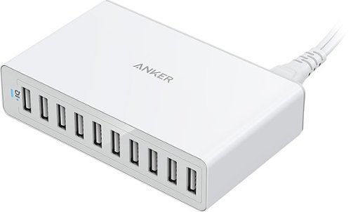  Anker - 10-Port USB Charging Hub - White
