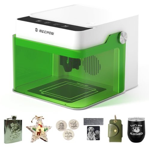 Mecpow - M1 5W Mini Diode Laser Engraver, 10000mm/min, 3.93" x 3.93" Enclosed Cutter Machine for Beginner, Wood, Metal-Front_Standard 