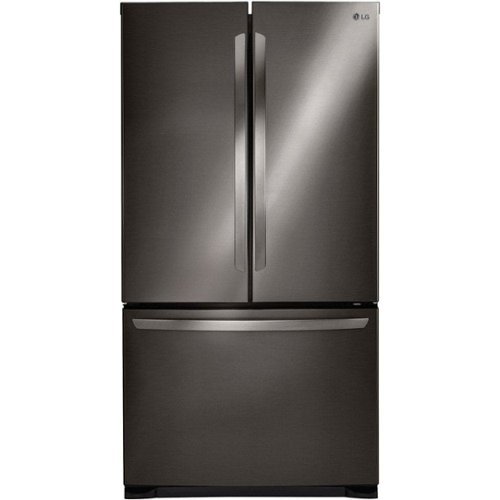  LG - 25.4 Cu. Ft. French Door Refrigerator - Black/stainless steel