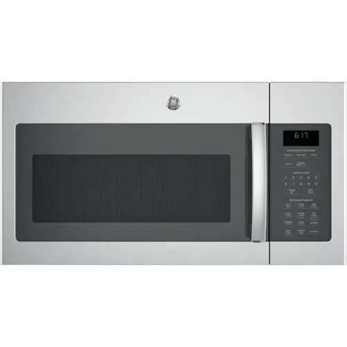 Front. GE - 1.7 Cu. Ft. Over-the-Range Microwave - Stainless Steel.