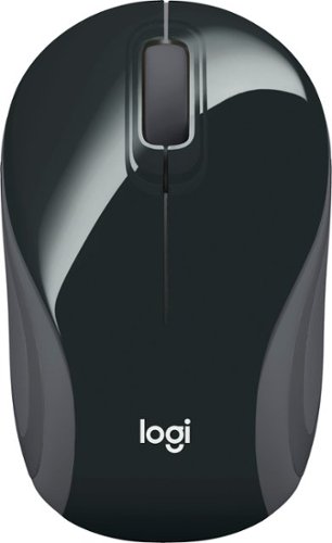 Logitech - M187 Mini Wireless Optical Ambidextrous Mouse - Black-gray