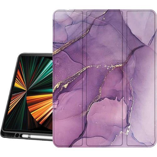 SaharaCase Marble Series Folio Case for Apple iPad Pro 12.9 (4th, 5th, and 6th Gen 2020-2022) - Purple WORLDWIDE DELIVERY
