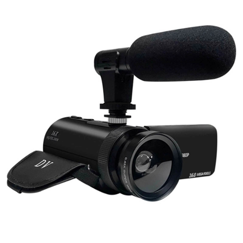 Stock Preferred - 1080P HD Camcorder with 16X Zoom & External Microphone-Front_Standard 