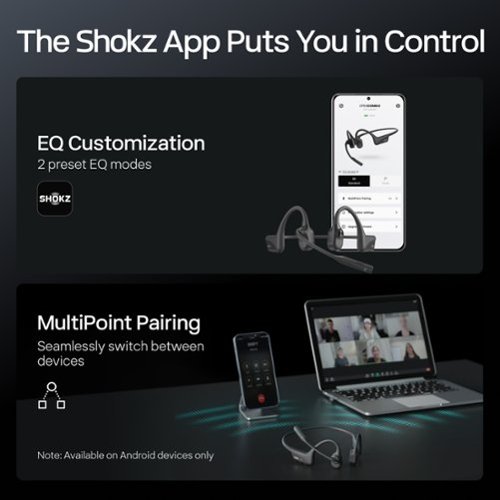 Shokz OpenComm2 Bone Conduction Stereo Bluetooth Headset 2025 Upgrade - Black BUY IN AUSTRALIA