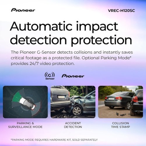 Pioneer Universal Compatibility Compact dash camera with 1.5K resolution and a 120° wide-angle view - Black SHOP ONLINE