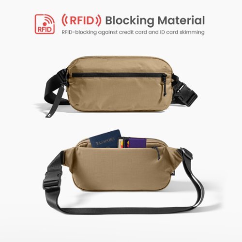 tomtoc Aviator-T33 3.5L Sling Bag with RFID Blocking, Minimalist Crossbody Bag Chest Bag Shoulder Pack for Travel, Daily Use - Khaki GLOBAL SHIPPING