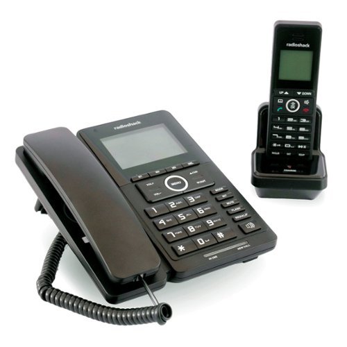 RadioShack - Corded & Cordless Telephone Combo - Black-Front_Standard 